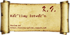 Kállay István névjegykártya